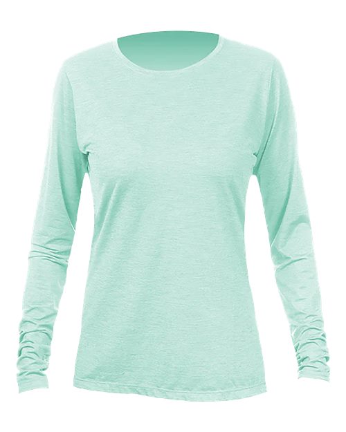 ANETIK WSBRZL0 Women's Breeze Tech Long Sleeve T-Shirt - Seafoam Heathered - front