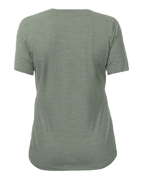 ANETIK WSBRZS0 Women's Breeze Tech T-Shirt - Dark Olive Heathered - back