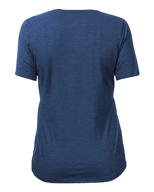 ANETIK WSBRZS0 Women's Breeze Tech T-Shirt - Navy Heathered - back
