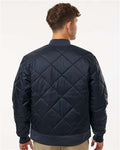 Dickies 6124 Men's Diamond Quilted Jacket - Dark Navy - model back