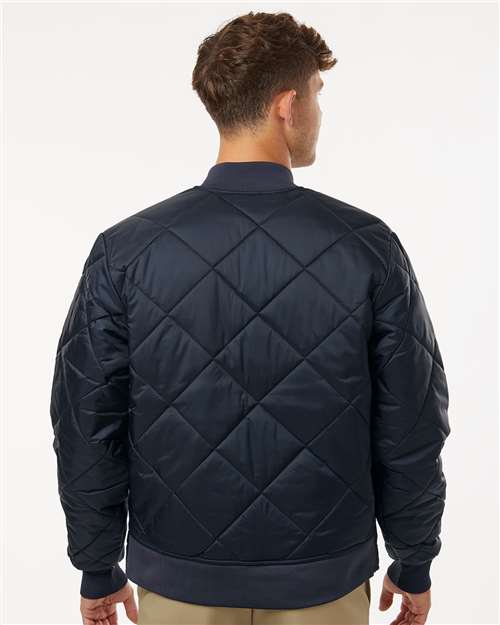 Dickies 6124 Men's Diamond Quilted Jacket - Dark Navy - model back