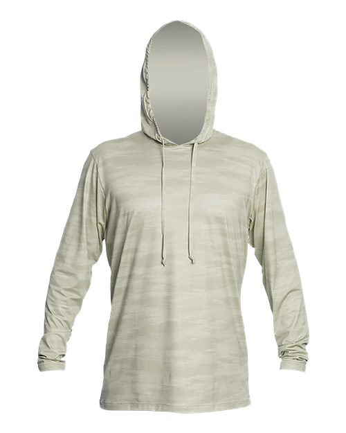 ANETIK MVLPRH8 Men's Low Pro Tech Hooded Long Sleeve T-Shirt - Stone Camo - front