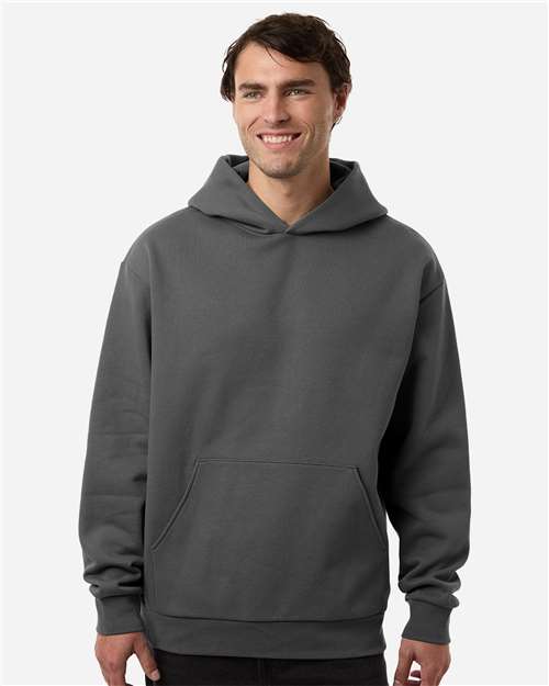 Independent Trading Co. IND330BLV Unisex Boulevard Heavyweight Hooded Sweatshirt - Pigment Black - model front
