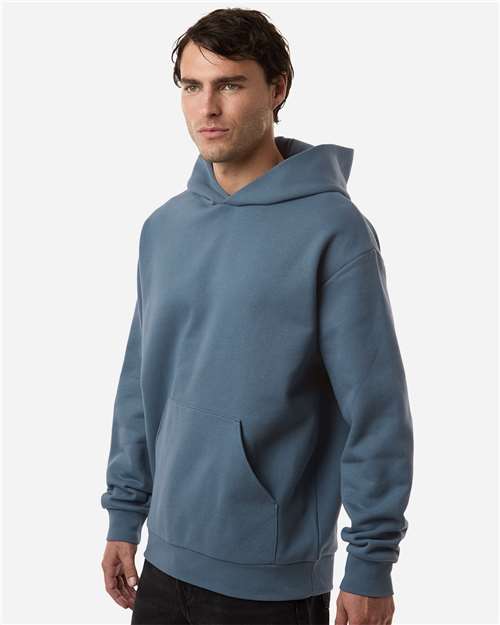 Independent Trading Co. IND330BLV Unisex Boulevard Heavyweight Hooded Sweatshirt - Storm Blue - model side