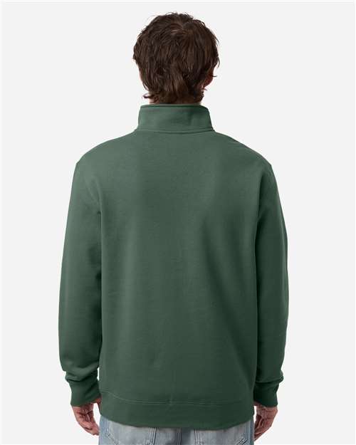 Independent Trading Co. SS4600QZ Unisex Midweight Quarter-Zip Pullover - Alpine Green - model back