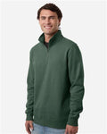 Independent Trading Co. SS4600QZ Unisex Midweight Quarter-Zip Pullover - Alpine Green - model side