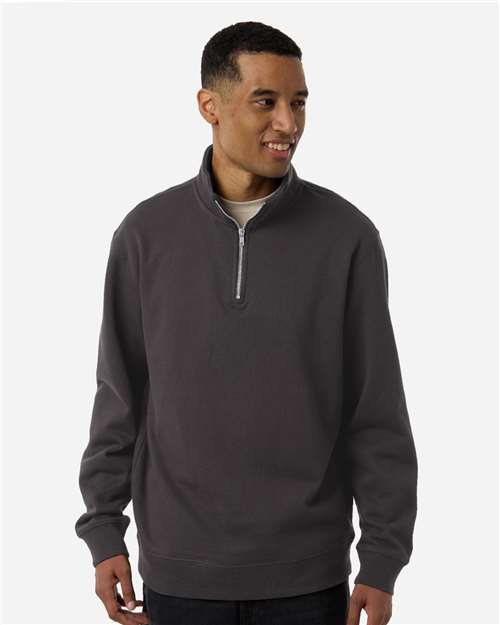 Independent Trading Co. SS4600QZ Unisex Midweight Quarter-Zip Pullover - Asphalt - model front