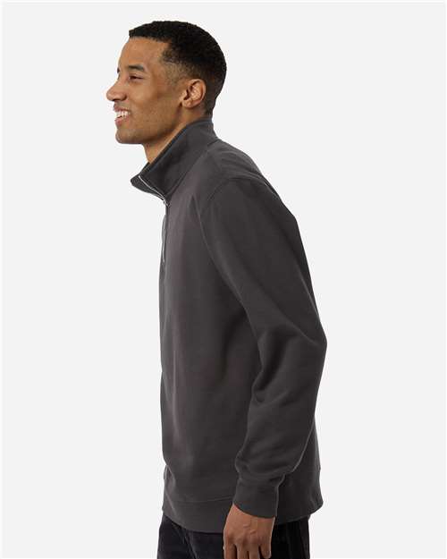Independent Trading Co. SS4600QZ Unisex Midweight Quarter-Zip Pullover - Asphalt - model side