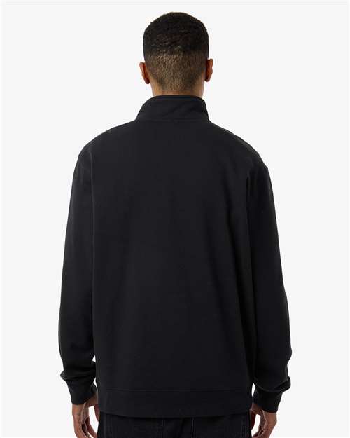 Independent Trading Co. SS4600QZ Unisex Midweight Quarter-Zip Pullover - Black - model back