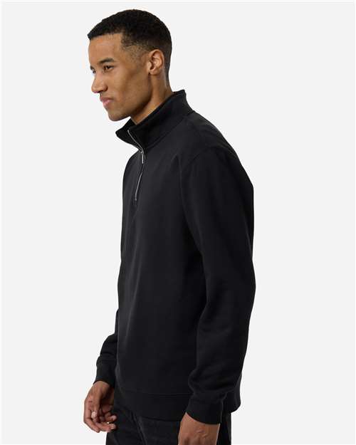 Independent Trading Co. SS4600QZ Unisex Midweight Quarter-Zip Pullover - Black - model side