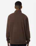 Independent Trading Co. SS4600QZ Unisex Midweight Quarter-Zip Pullover - Brown - model back