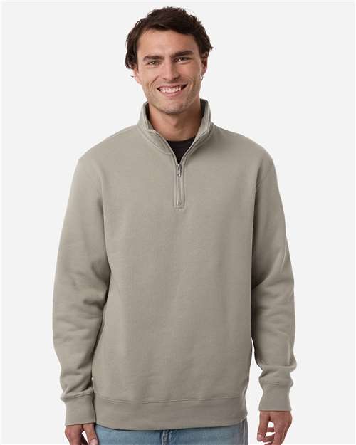 Independent Trading Co. SS4600QZ Unisex Midweight Quarter-Zip Pullover - Cement - model front