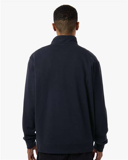 Independent Trading Co. SS4600QZ Unisex Midweight Quarter-Zip Pullover - Classic Navy - model back