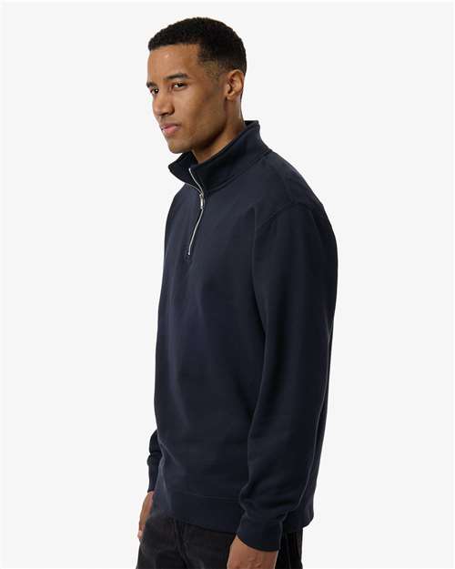 Independent Trading Co. SS4600QZ Unisex Midweight Quarter-Zip Pullover - Classic Navy - model side