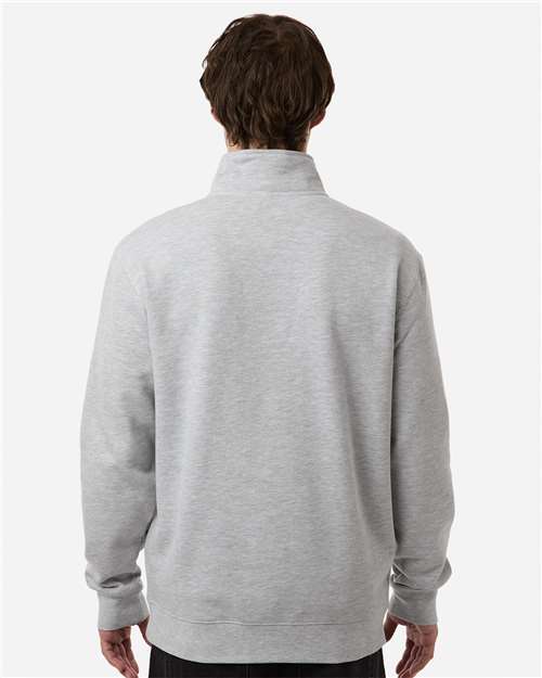 Independent Trading Co. SS4600QZ Unisex Midweight Quarter-Zip Pullover - Grey Heather - model back