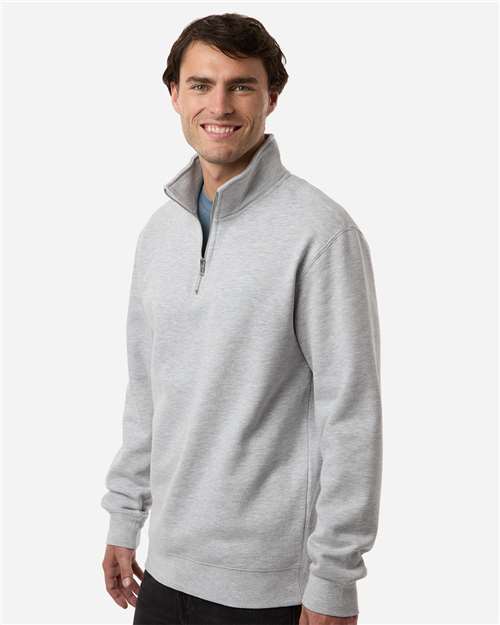 Independent Trading Co. SS4600QZ Unisex Midweight Quarter-Zip Pullover - Grey Heather - model side