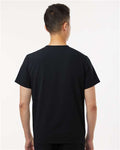 Jaanuu M10001 Men's Holmes Everyday 1-Pocket Scrub V-Neck Top - Black - model back