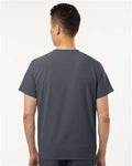 Jaanuu M10001 Men's Holmes Everyday 1-Pocket Scrub V-Neck Top - Carbon Grey - model back