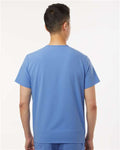 Jaanuu M10001 Men's Holmes Everyday 1-Pocket Scrub V-Neck Top - Ceil Blue - model back