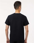 Jaanuu M10002 Men's Platt 3-Pocket Scrub V-Neck Top - Black - model back