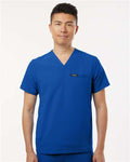Jaanuu M10002 Men's Platt 3-Pocket Scrub V-Neck Top - Royal Blue - model front
