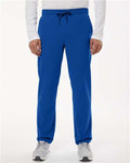 Jaanuu M20001 Men's Rhodes Everyday Straight-Leg Scrub Pants - Royal Blue - model front