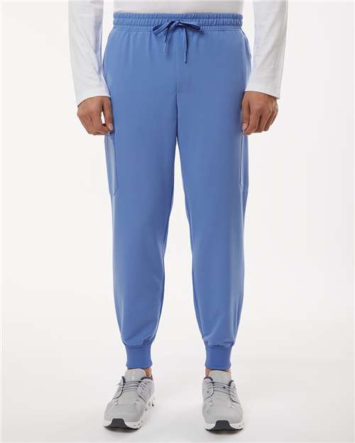 Jaanuu M20002 Men's Osmo 8-Pocket Scrub Joggers - Ceil Blue - model front