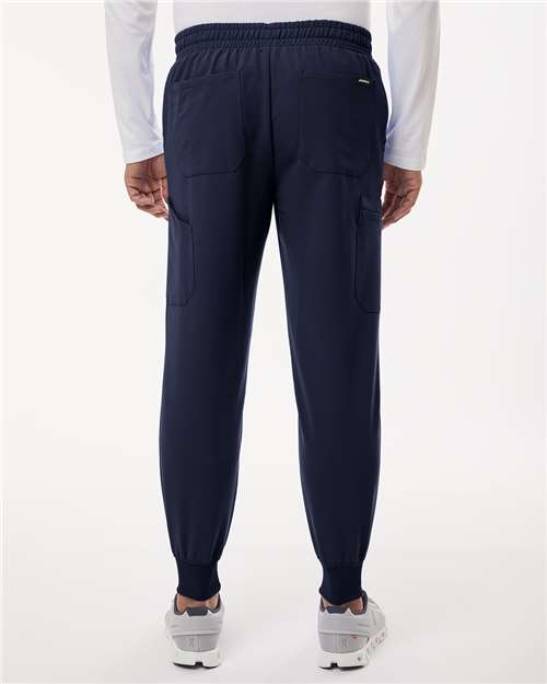 Jaanuu M20002 Men's Osmo 8-Pocket Scrub Joggers - Midnight Navy - model back