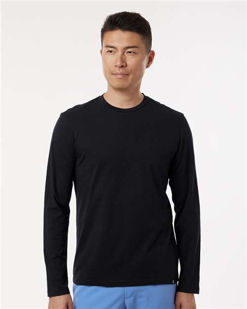 Jaanuu M30002U Men's RegenX Cotton Underscrub Long Sleeve T-Shirt - Black - model front