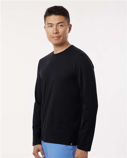 Jaanuu M30002U Men's RegenX Cotton Underscrub Long Sleeve T-Shirt - Black - model side