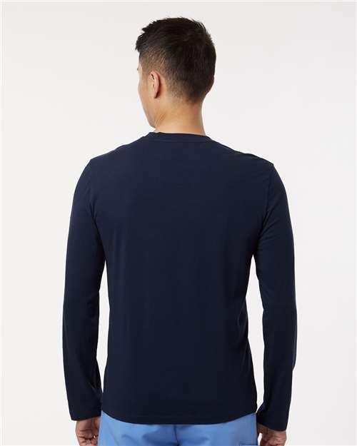 Jaanuu M30002U Men's RegenX Cotton Underscrub Long Sleeve T-Shirt - Midnight Navy - model back