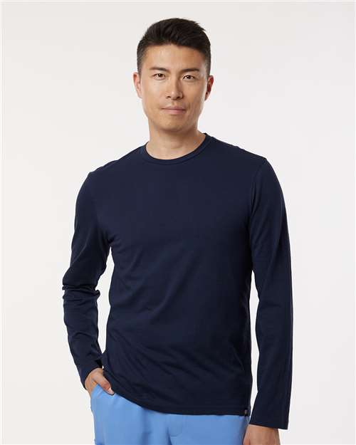 Jaanuu M30002U Men's RegenX Cotton Underscrub Long Sleeve T-Shirt - Midnight Navy - model front