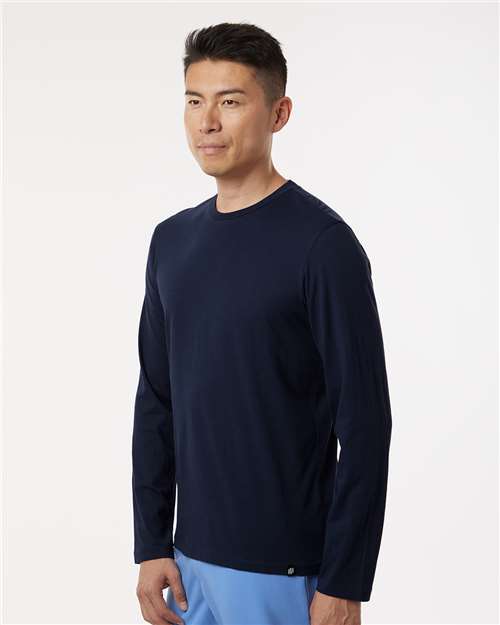 Jaanuu M30002U Men's RegenX Cotton Underscrub Long Sleeve T-Shirt - Midnight Navy - model side