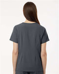 Jaanuu W10001 Women's Rhena Essential 1-Pocket Scrub V-Neck Top - Carbon Grey - model back