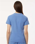 Jaanuu W10003 Women's Calix Fit & Flare Scrub V-Neck Top - Ceil Blue - model back