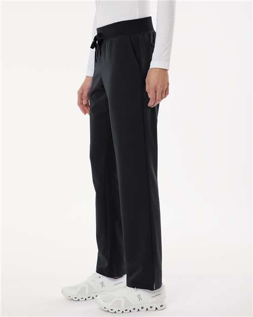 Jaanuu W20001 Women's Xenos Essential Knit-Waist Scrub Pants - Black - model side