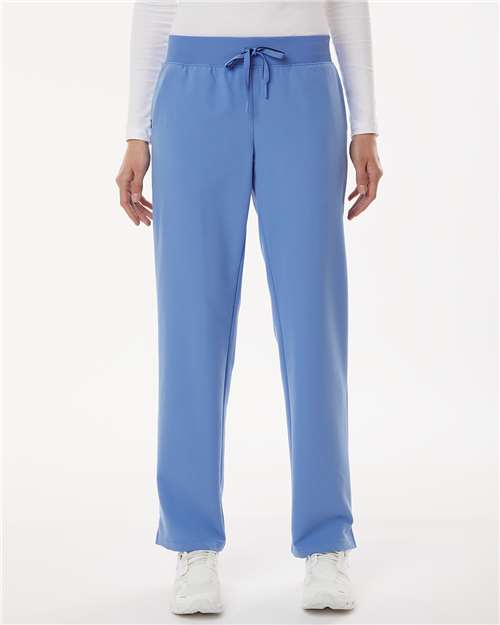 Jaanuu W20001 Women's Xenos Essential Knit-Waist Scrub Pants - Ceil Blue - model front