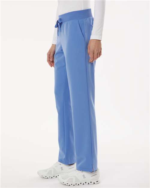 Jaanuu W20001 Women's Xenos Essential Knit-Waist Scrub Pants - Ceil Blue - model side