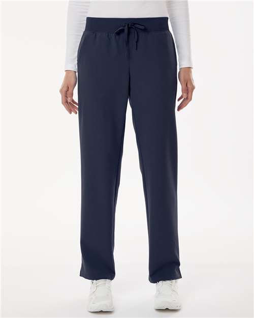 Jaanuu W20001 Women's Xenos Essential Knit-Waist Scrub Pants - Midnight Navy - model front