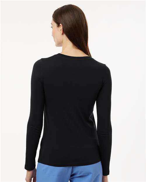 Jaanuu W30002U Women's RegenX Cotton Underscrub Long Sleeve T-Shirt - Black - model back