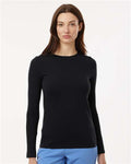 Jaanuu W30002U Women's RegenX Cotton Underscrub Long Sleeve T-Shirt - Black - model front