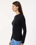 Jaanuu W30002U Women's RegenX Cotton Underscrub Long Sleeve T-Shirt - Black - model side