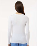 Jaanuu W30002U Women's RegenX Cotton Underscrub Long Sleeve T-Shirt - White - model back