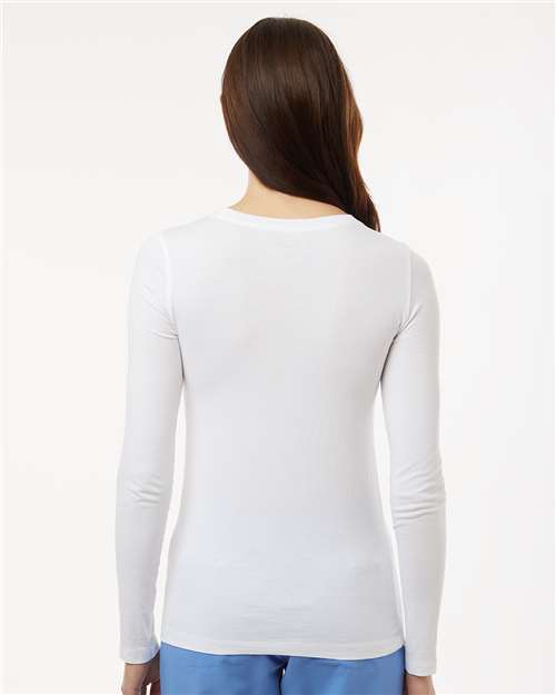 Jaanuu W30002U Women's RegenX Cotton Underscrub Long Sleeve T-Shirt - White - model back
