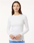 Jaanuu W30002U Women's RegenX Cotton Underscrub Long Sleeve T-Shirt - White - model front