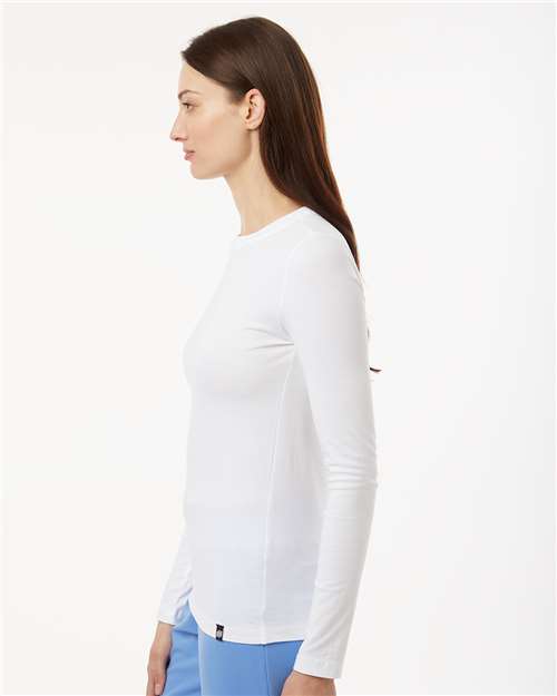 Jaanuu W30002U Women's RegenX Cotton Underscrub Long Sleeve T-Shirt - White - model side