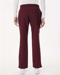 Jaanuu W20001P Women's Petite Sizes Xenos Essential Knit-Waist Scrub Pants - Burgundy - model back