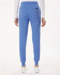 Jaanuu W40001P Women's Petite Sizes Rubi UltraSOFT Scrub Joggers - Ceil Blue - model back