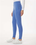 Jaanuu W40001P Women's Petite Sizes Rubi UltraSOFT Scrub Joggers - Ceil Blue - model side
