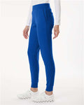 Jaanuu W40001P Women's Petite Sizes Rubi UltraSOFT Scrub Joggers - Royal Blue - model side